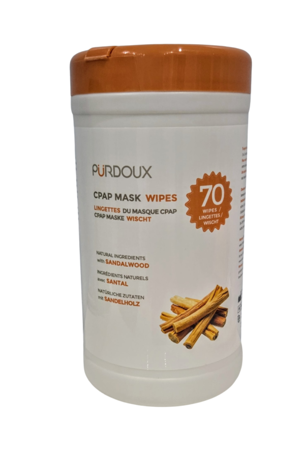 Purdoux Cpap mask wipes Sandalwood 70 wipes